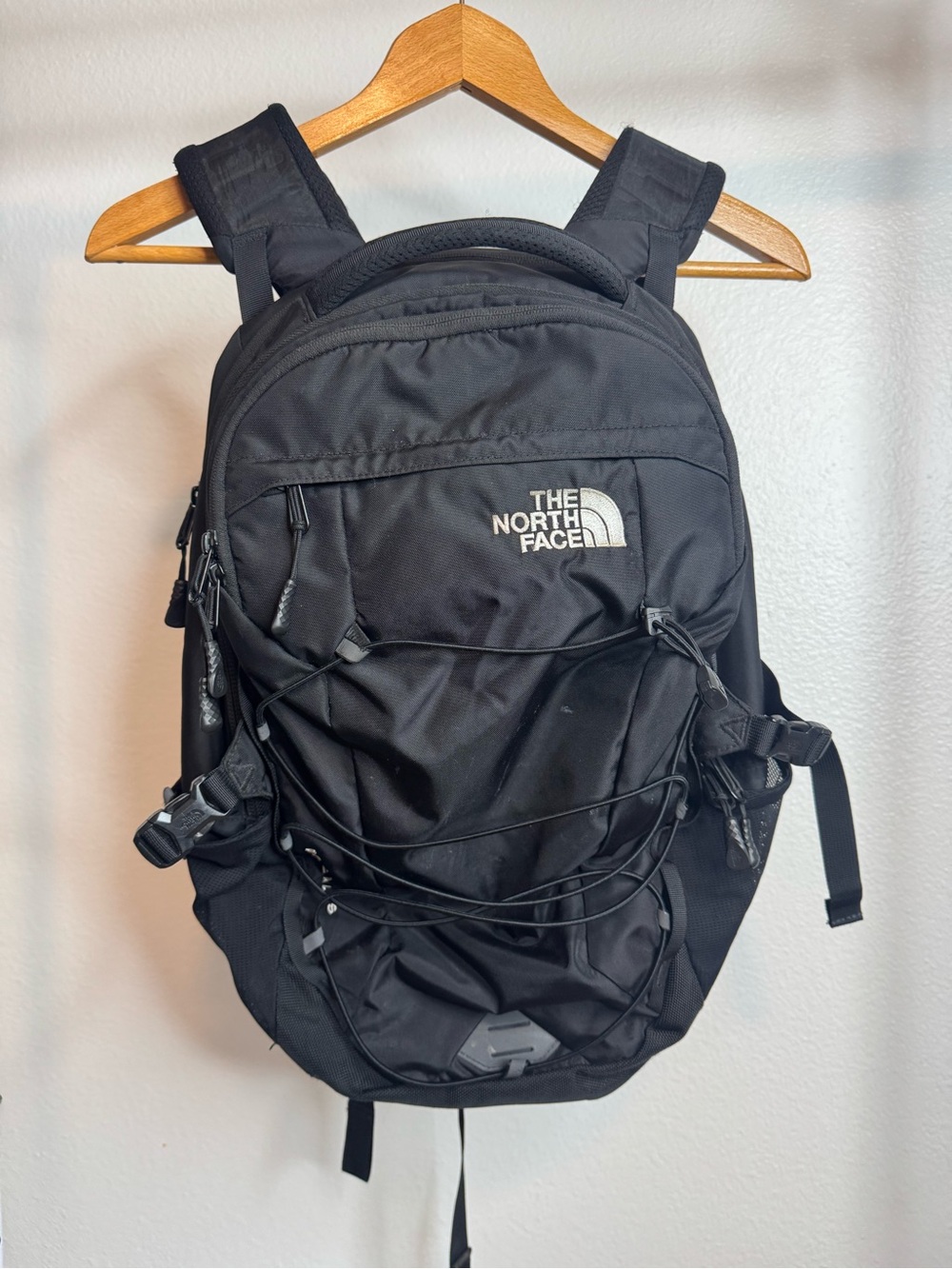 The North Face Black Borealis Backpack with External Bungee